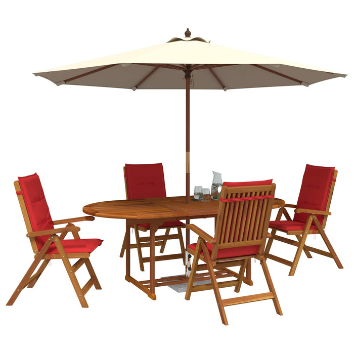 Set de dining pentru grădină cu 5 piese natural WALTI