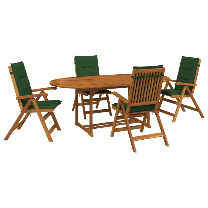 Set de dining pentru grădină cu 5 piese natural WALTI