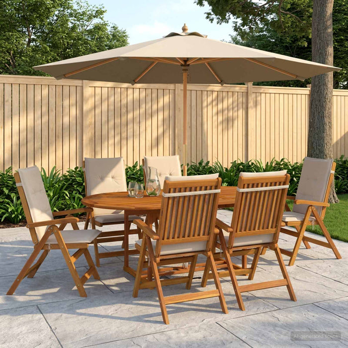 Set de dining pentru grădină, 7 piese natural WALTI