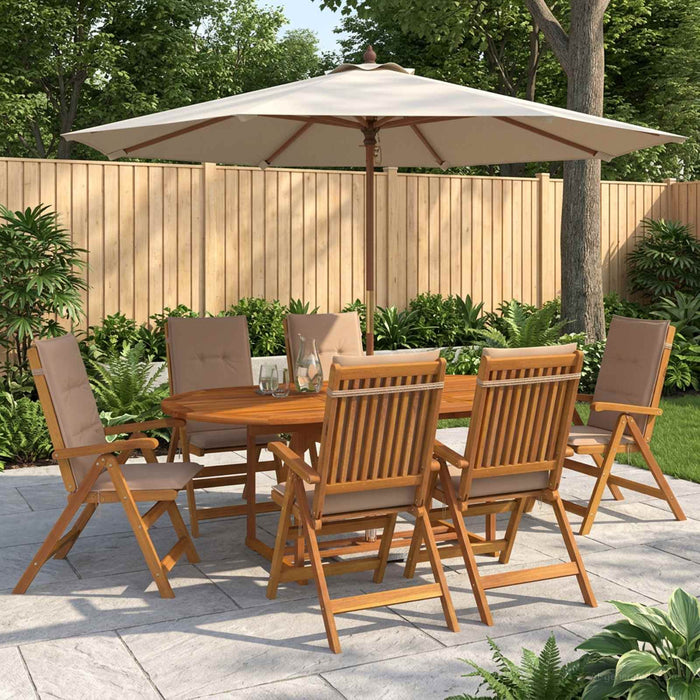 Set de dining pentru grădină, 7 piese natural WALTI