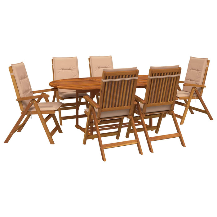 Set de dining pentru grădină, 7 piese natural WALTI