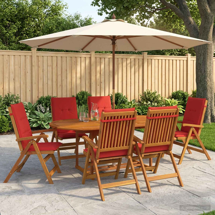 Set de dining pentru grădină, 7 piese natural WALTI