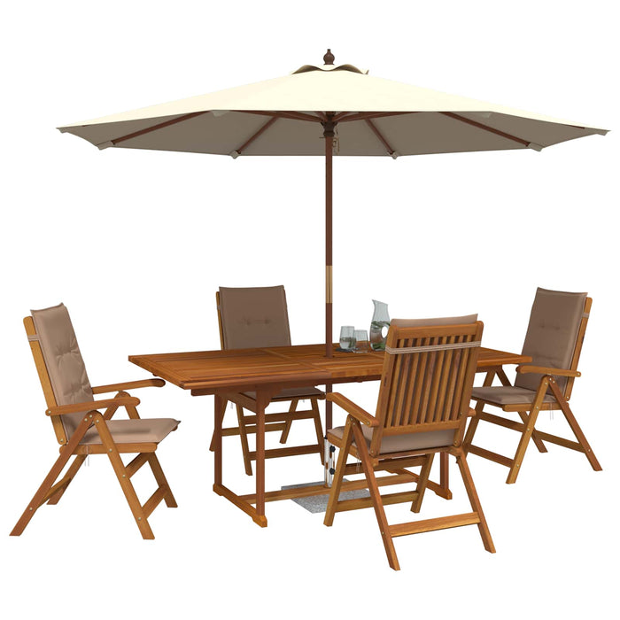 Set de dining pentru grădină cu 5 piese natural WALTI