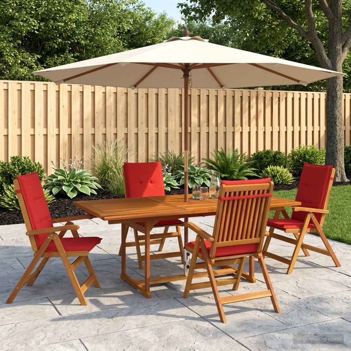 Set de dining pentru grădină cu 5 piese natural WALTI