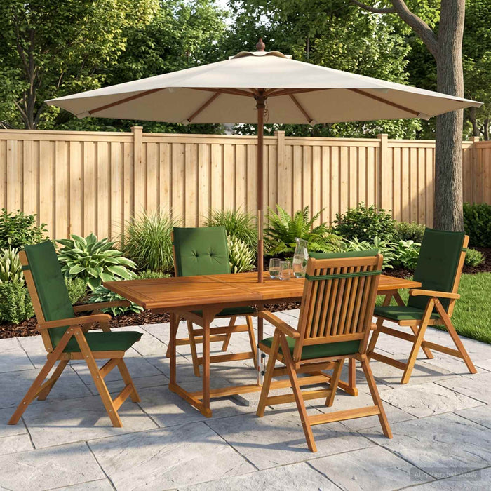 Set de dining pentru grădină cu 5 piese natural WALTI