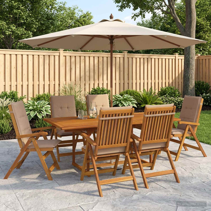 Set de dining pentru grădină, 7 piese natural WALTI