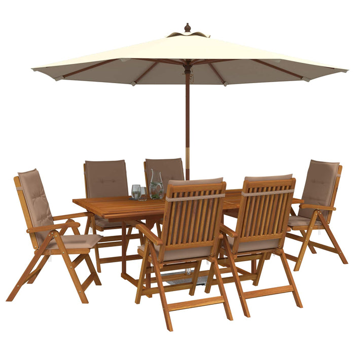 Set de dining pentru grădină, 7 piese natural WALTI
