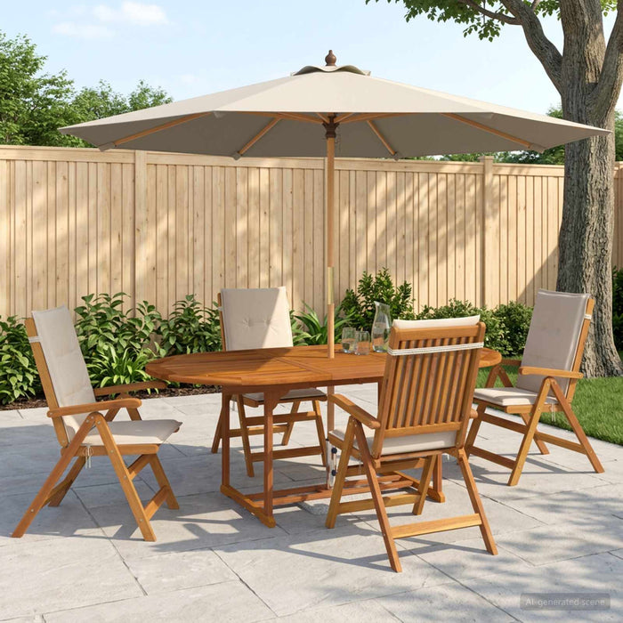 Set de dining pentru grădină cu 5 piese natural WALTI