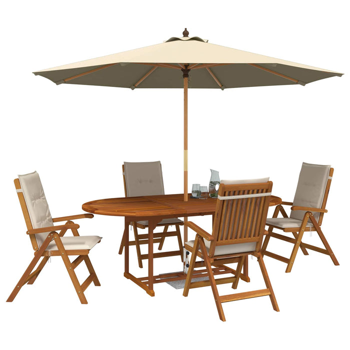 Set de dining pentru grădină cu 5 piese natural WALTI
