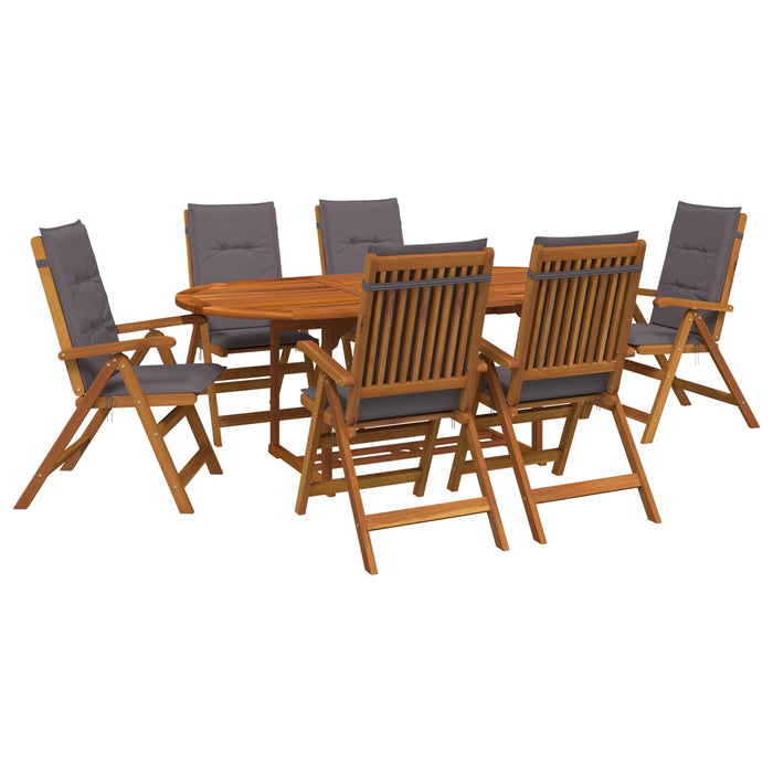 Set de dining pentru grădină, 7 piese natural WALTI