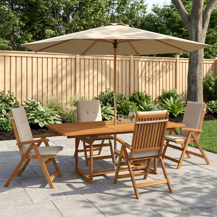 Set de dining pentru grădină cu 5 piese natural WALTI