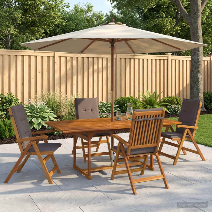 Set de dining pentru grădină cu 5 piese natural WALTI