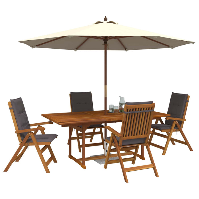 Set de dining pentru grădină cu 5 piese natural WALTI