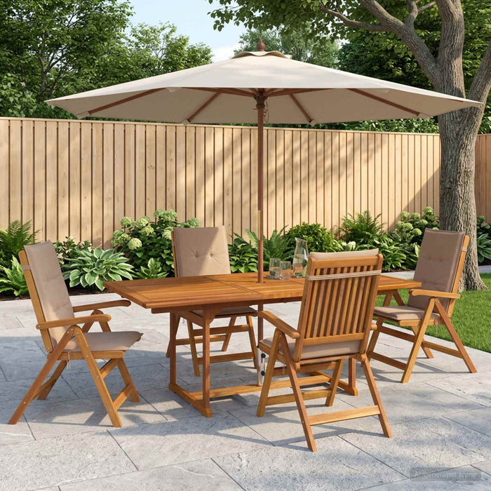 Set de dining pentru grădină cu 5 piese natural WALTI