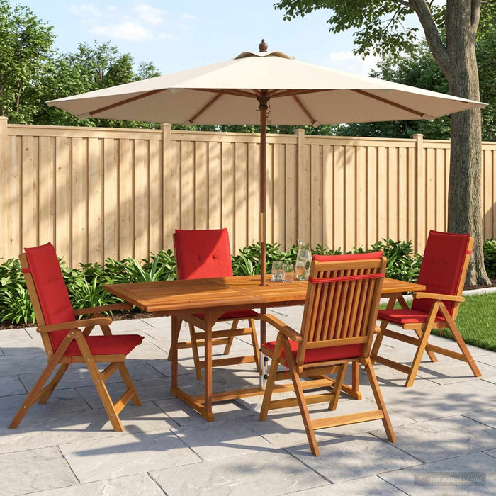 Set de dining pentru grădină cu 5 piese natural WALTI