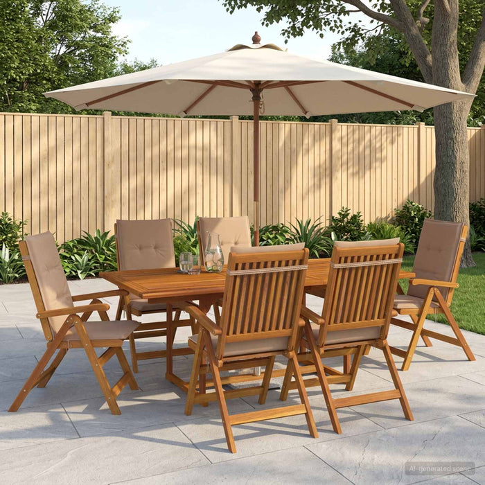 Set de dining pentru grădină, 7 piese natural WALTI