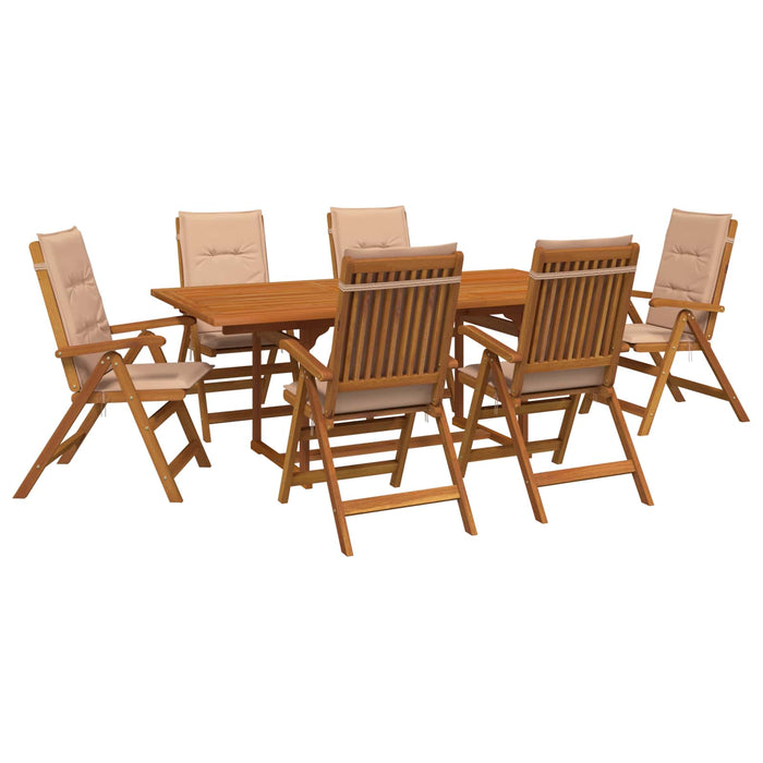 Set de dining pentru grădină, 7 piese natural WALTI
