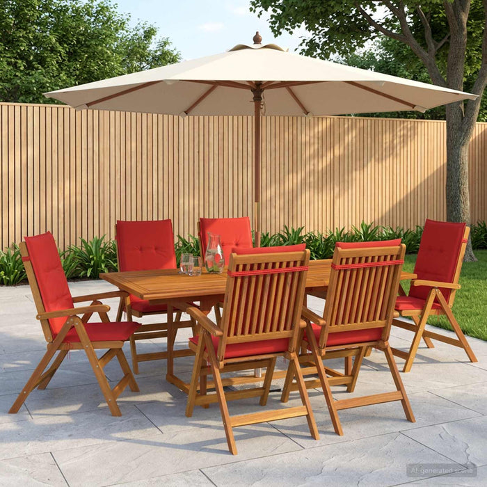 Set de dining pentru grădină, 7 piese natural WALTI