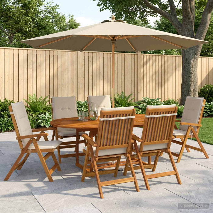 Set de dining pentru grădină, 7 piese natural WALTI