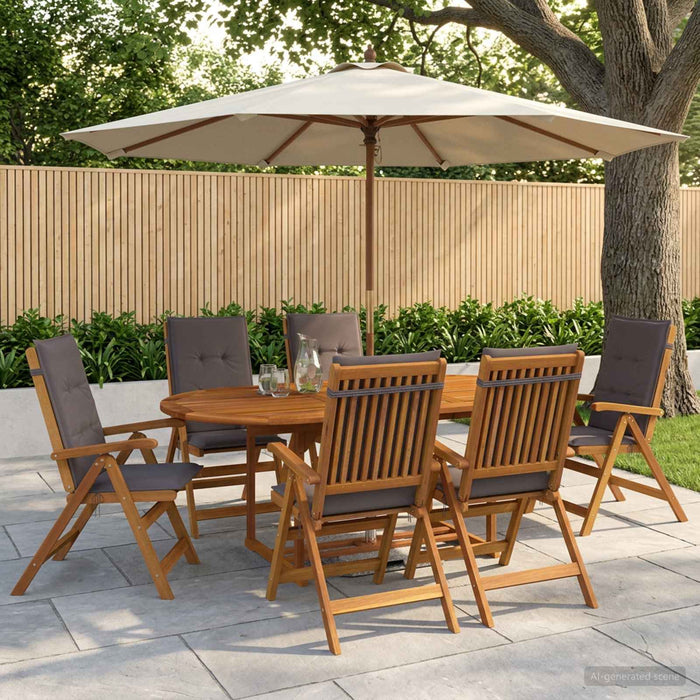 Set de dining pentru grădină, 7 piese natural WALTI