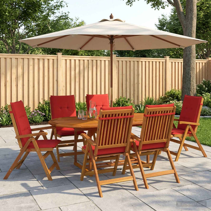 Set de dining pentru grădină, 7 piese natural WALTI