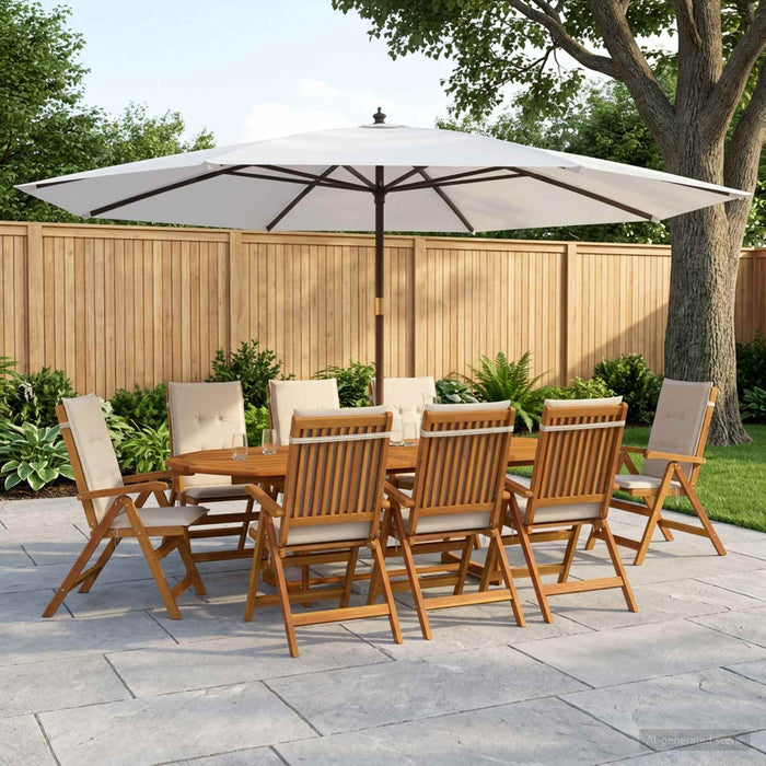 Set de dining pentru grădină, 9 piese natural WALTI