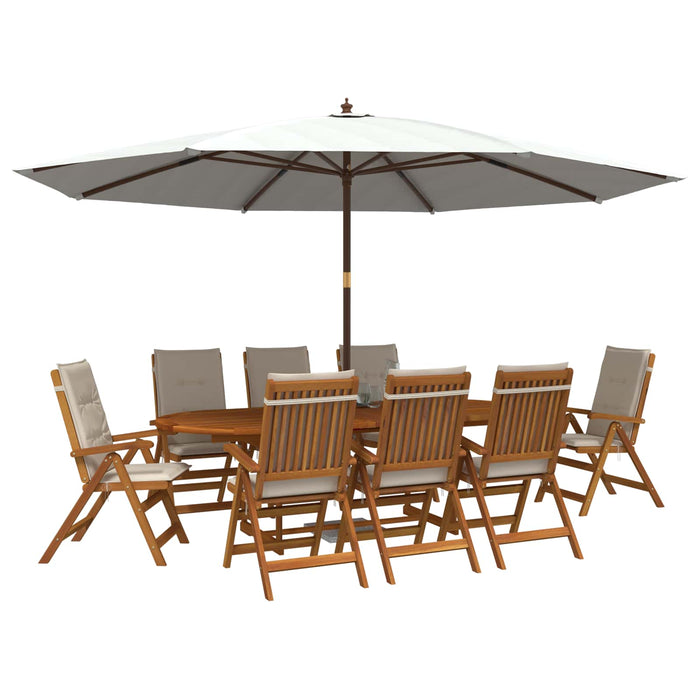 Set de dining pentru grădină, 9 piese natural WALTI