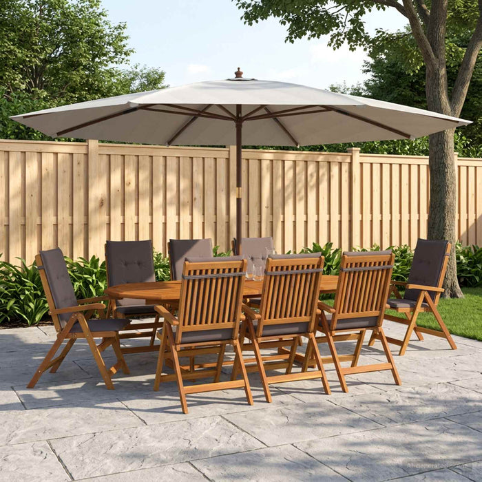 Set de dining pentru grădină, 9 piese natural WALTI