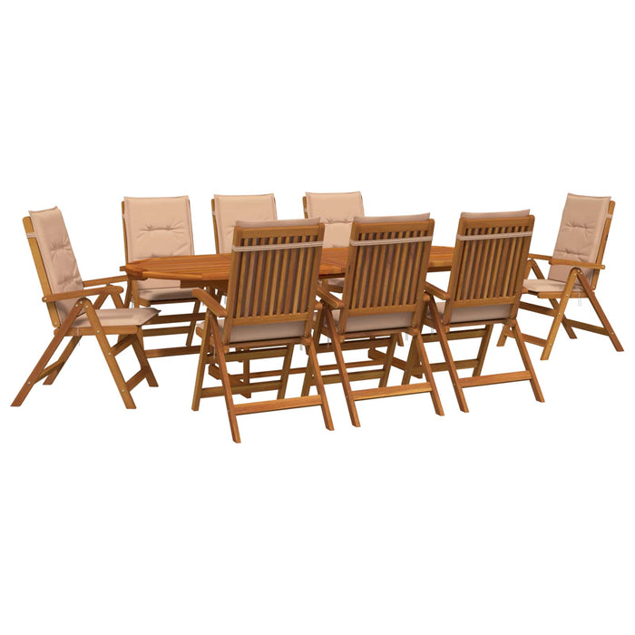 Set de dining pentru grădină, 9 piese natural WALTI