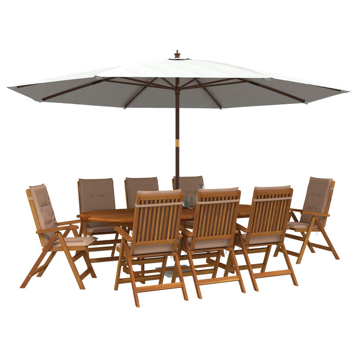 Set de dining pentru grădină, 9 piese natural WALTI
