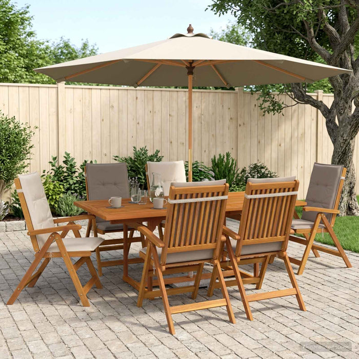 Set de dining pentru grădină, 7 piese natural WALTI