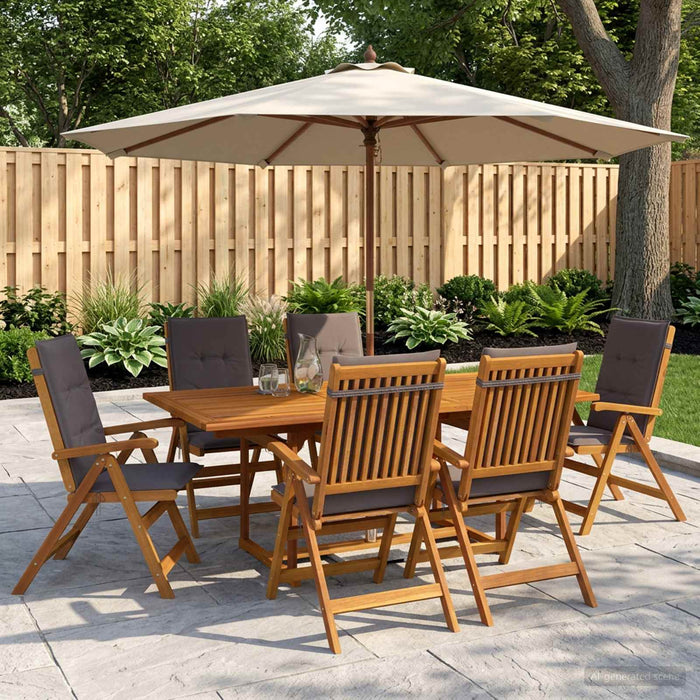 Set de dining pentru grădină, 7 piese natural WALTI