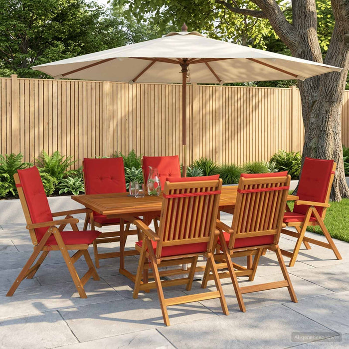 Set de dining pentru grădină, 7 piese natural WALTI