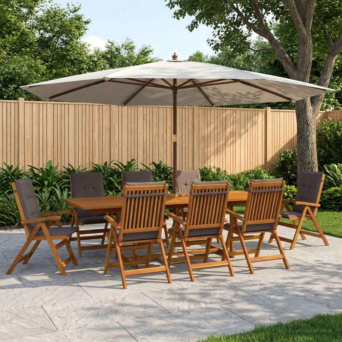 Set de dining pentru grădină, 9 piese natural WALTI