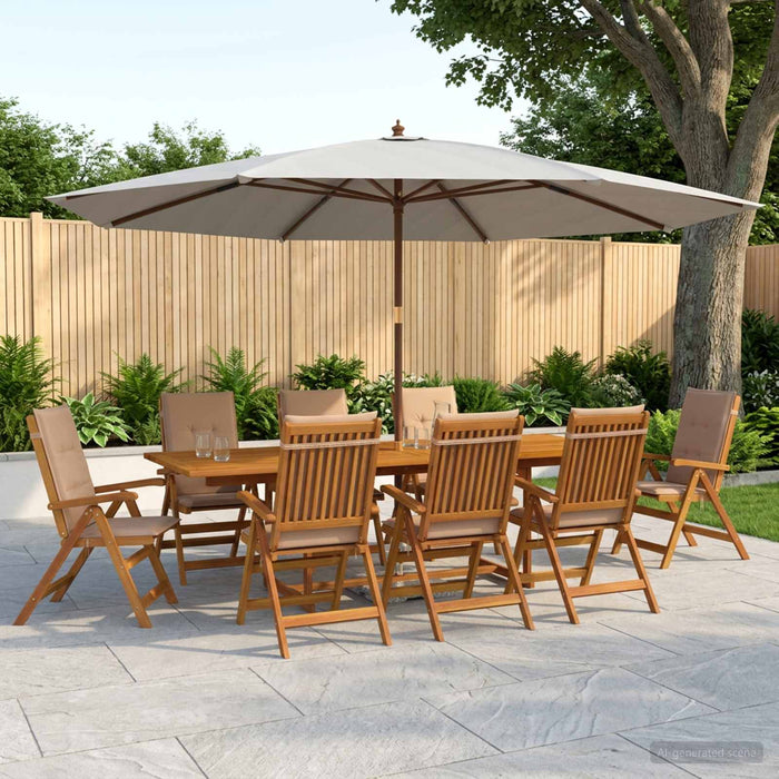 Set de dining pentru grădină, 9 piese natural WALTI
