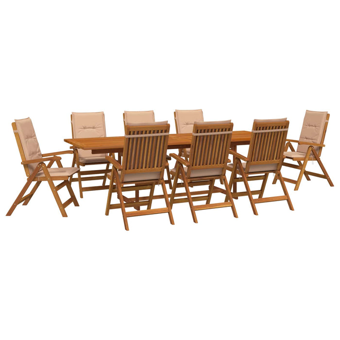 Set de dining pentru grădină, 9 piese natural WALTI