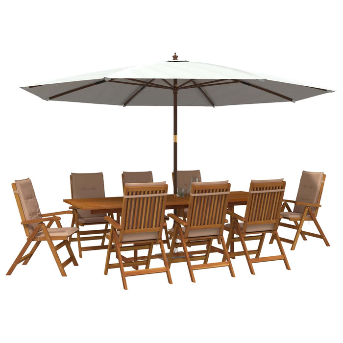 Set de dining pentru grădină, 9 piese natural WALTI