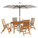 5-Piece Garden Dining Set natural Lemn Solid de Acacia - WALTI WALTI