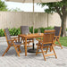 5-Piece Garden Dining Set natural Lemn Solid de Acacia - WALTI WALTI