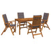 5-Piece Garden Dining Set natural Lemn Solid de Acacia - WALTI WALTI