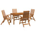 5-Piece Garden Dining Set natural Lemn Solid de Acacia - WALTI WALTI