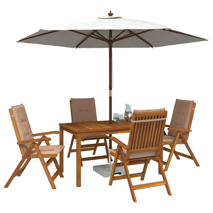 5-Piece Garden Dining Set natural Lemn Solid de Acacia - WALTI WALTI