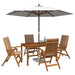5-Piece Garden Dining Set natural Lemn Solid de Acacia - WALTI WALTI
