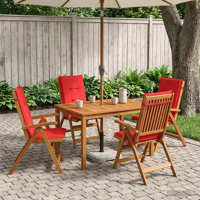 5-Piece Garden Dining Set natural Lemn Solid de Acacia - WALTI WALTI