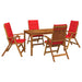 5-Piece Garden Dining Set natural Lemn Solid de Acacia - WALTI WALTI