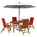 5-Piece Garden Dining Set natural Lemn Solid de Acacia - WALTI WALTI