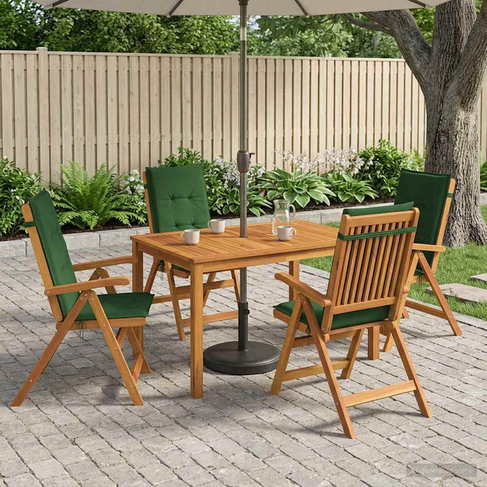 5-Piece Garden Dining Set natural Lemn Solid de Acacia - WALTI WALTI