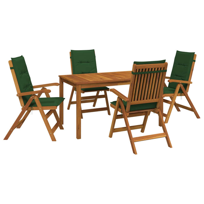 5-Piece Garden Dining Set natural Lemn Solid de Acacia - WALTI WALTI