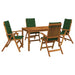 5-Piece Garden Dining Set natural Lemn Solid de Acacia - WALTI WALTI