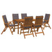 7-Piece Garden Dining Set natural Lemn Solid de Acacia - WALTI WALTI